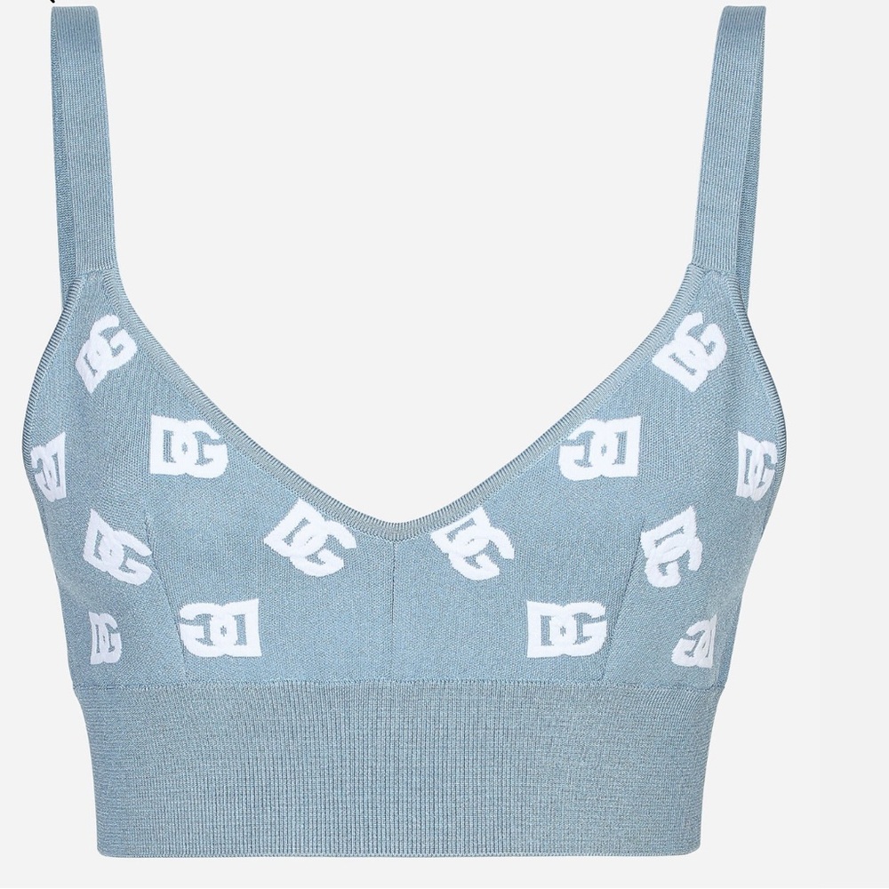 Dolce & Gabbana Blue and White Seamless Bralette